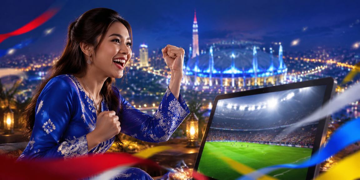 Pengguna wanita Selangor berbaju kurung menggunakan aplikasi kasino mrcoin